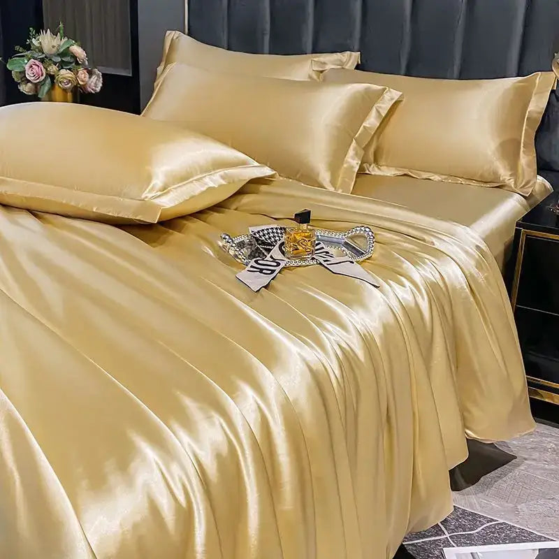 DecorBites™ Luxurious Nordic Silk Bedding Set - Summer-friendly