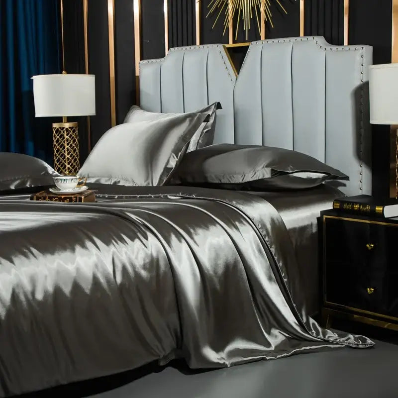 DecorBites™ Luxurious Nordic Silk Bedding Set - Summer-friendly