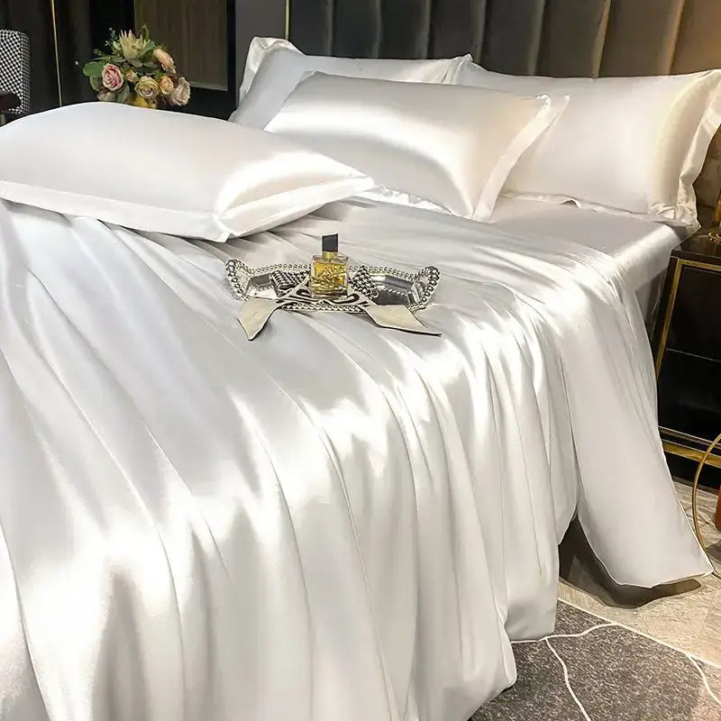 DecorBites™ Luxurious Nordic Silk Bedding Set - Summer-friendly