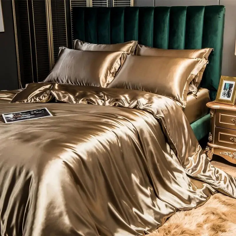 DecorBites™ Luxurious Rayon Silk Bedding Set - King Size