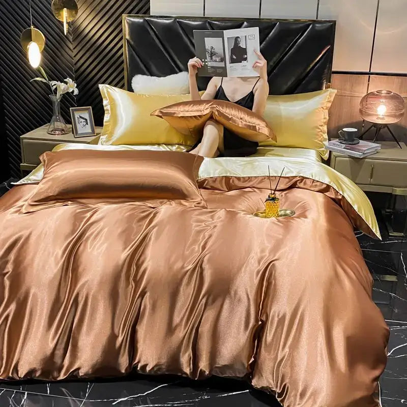 DecorBites™ Luxurious Rayon Silk Bedding Set - King Size