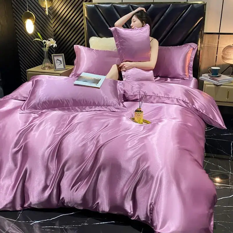 DecorBites™ Luxurious Rayon Silk Bedding Set - King Size