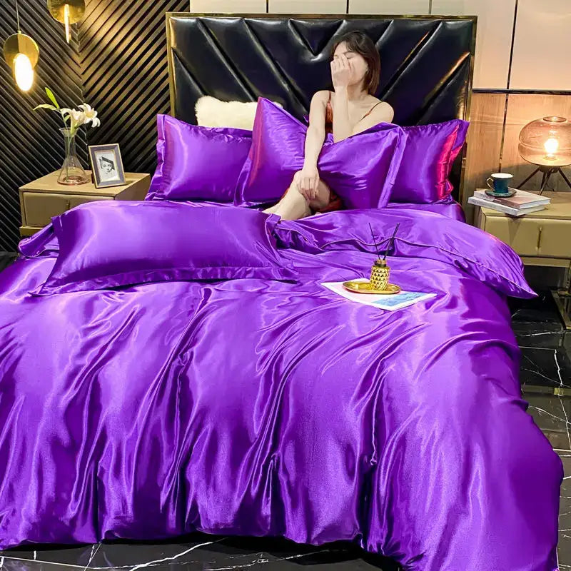 DecorBites™ Luxurious Rayon Silk Bedding Set - King Size