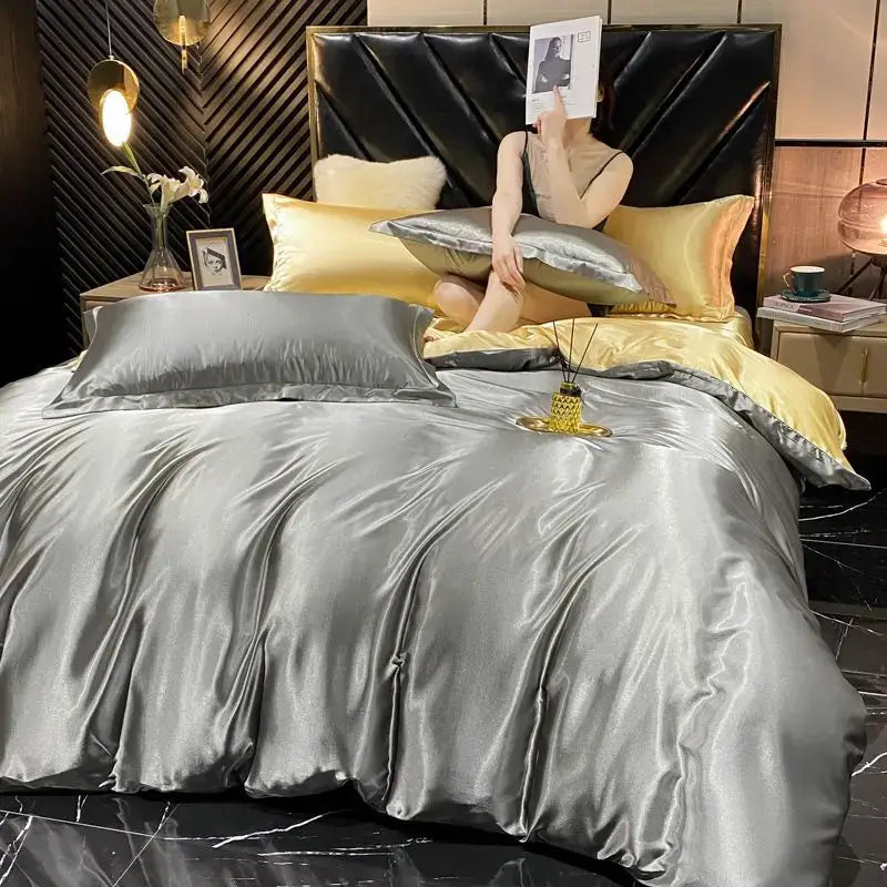 DecorBites™ Luxurious Rayon Silk Bedding Set - King Size