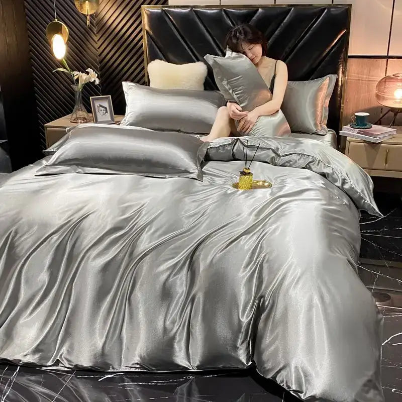 DecorBites™ Luxurious Rayon Silk Bedding Set - King Size