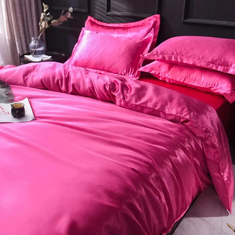 DecorBites™ Luxurious Silk Bedding Set for Single to King Size
