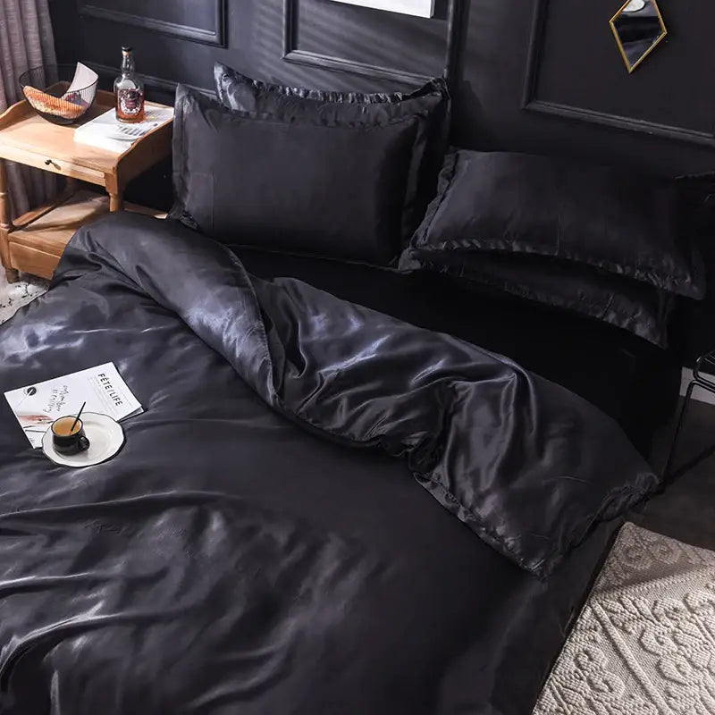 DecorBites™ Luxurious Silk Bedding Set for Single to King Size