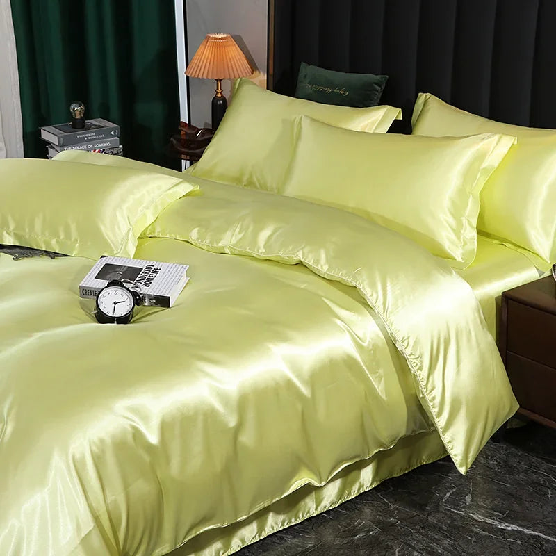 DecorBites™ Luxurious Silk Bedding Set - Solid Color