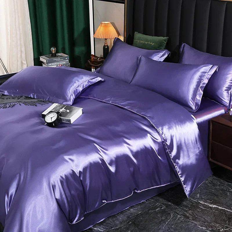 DecorBites™ Luxurious Silk Bedding Set - Solid Color