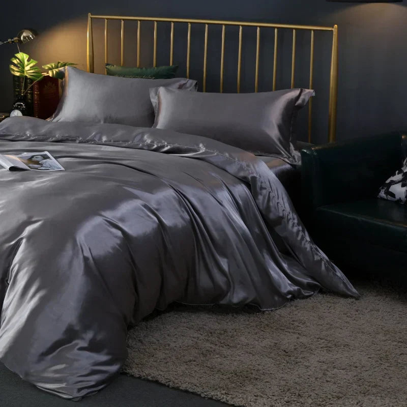 DecorBites™ Luxurious Silk Bedding Set - Solid Color
