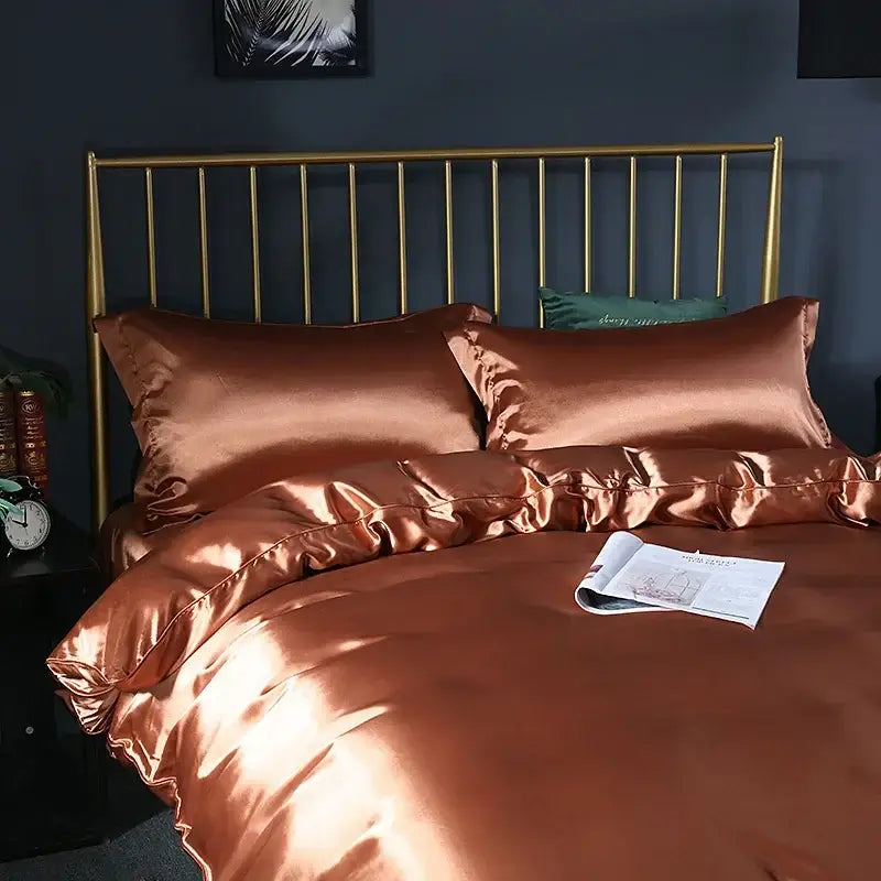 DecorBites™ Luxurious Silk Bedding Set - Solid Color