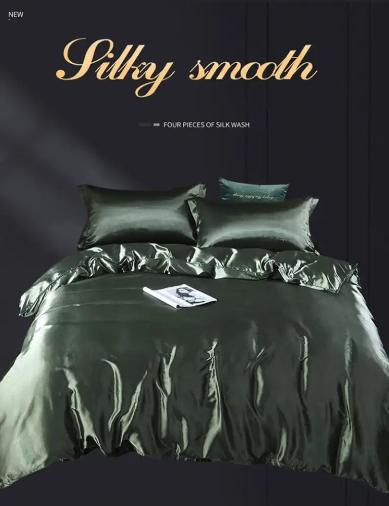 DecorBites™ Luxurious Silk Bedding Set - Solid Color