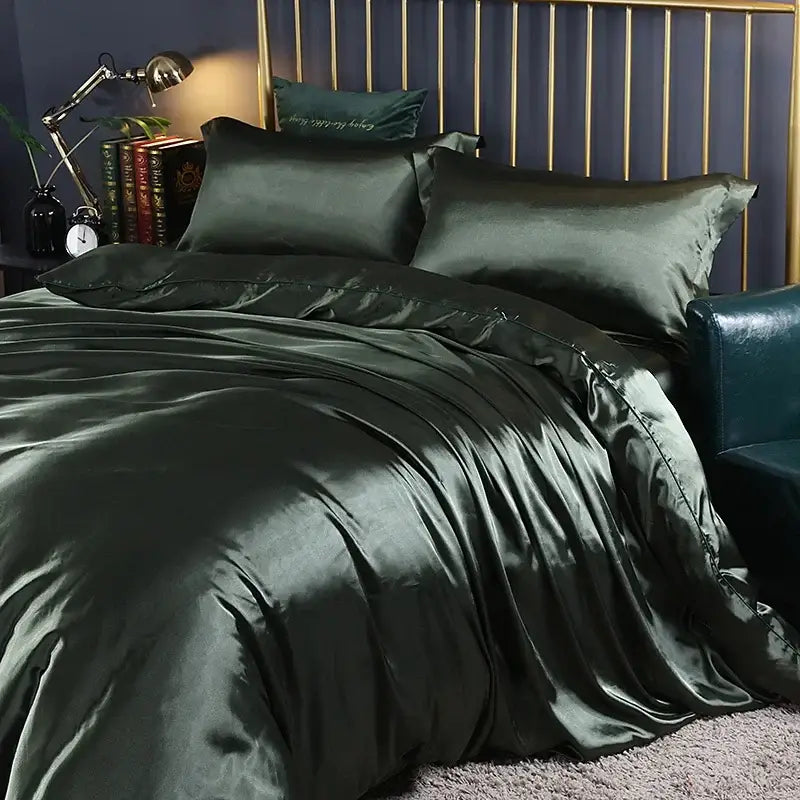 DecorBites™ Luxurious Silk Bedding Set - Solid Color