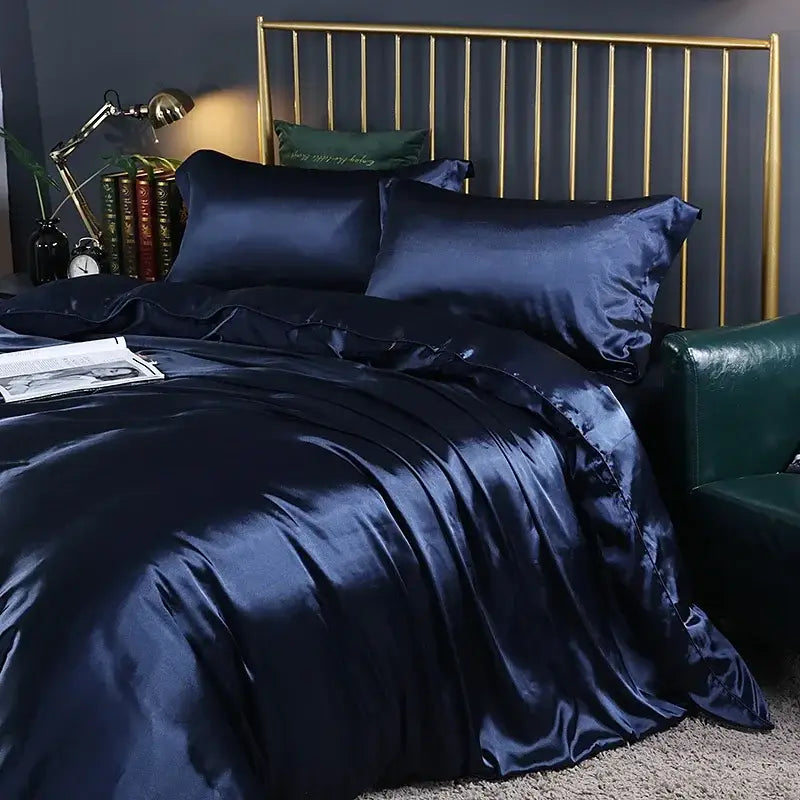 DecorBites™ Luxurious Silk Bedding Set - Solid Color