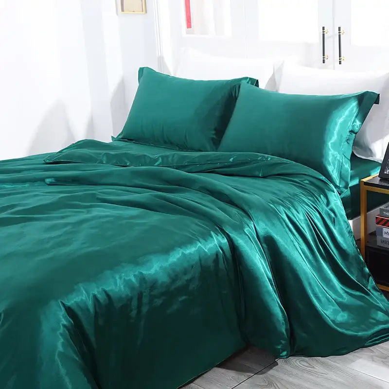 DecorBites™ Luxurious Silk Bedding Set - Solid Color