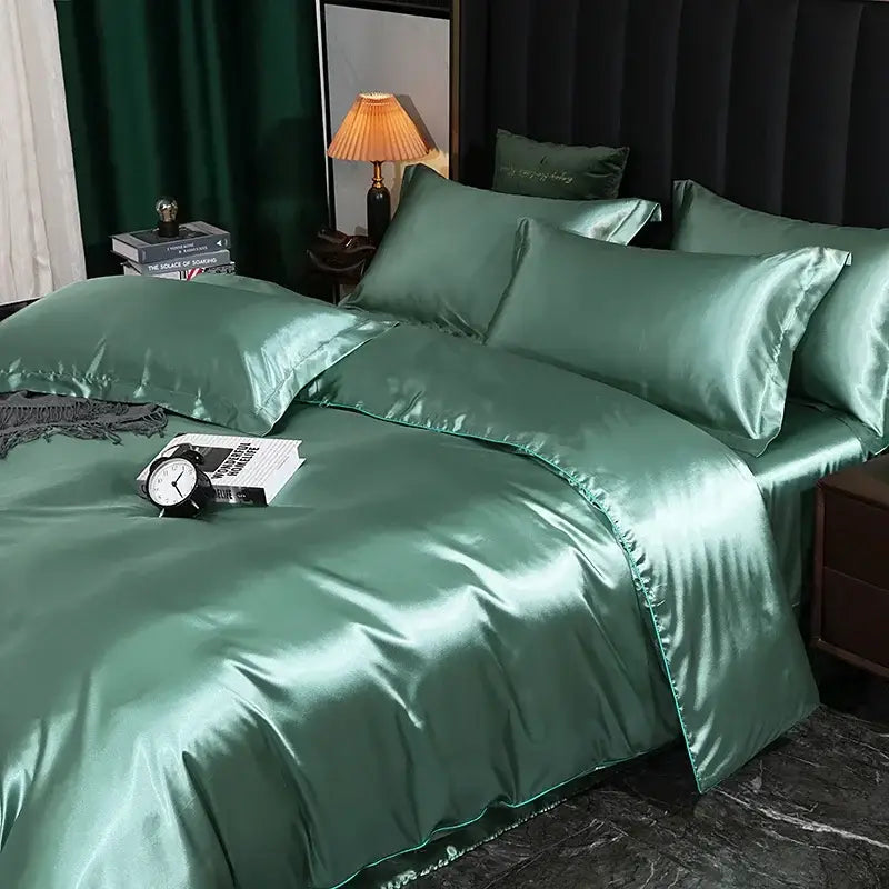 DecorBites™ Luxurious Silk Bedding Set - Solid Color