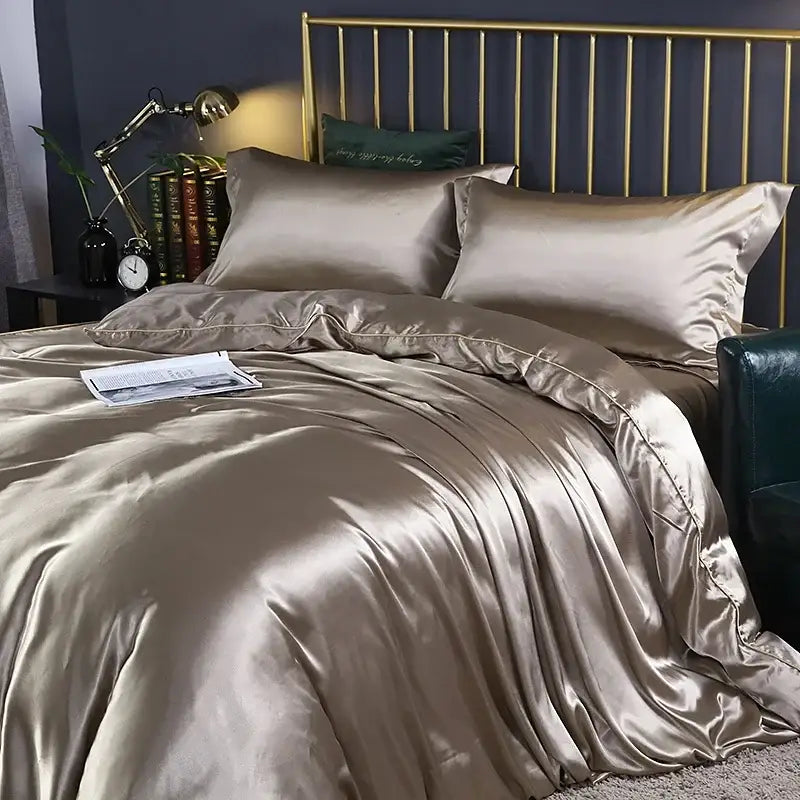 DecorBites™ Luxurious Silk Bedding Set - Solid Color King/Queen/Twin