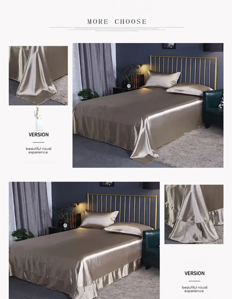 DecorBites™ Luxurious Silk Bedding Set - Solid Color King/Queen/Twin