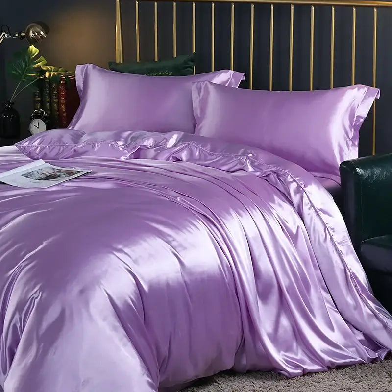 DecorBites™ Luxurious Silk Bedding Set - Solid Color