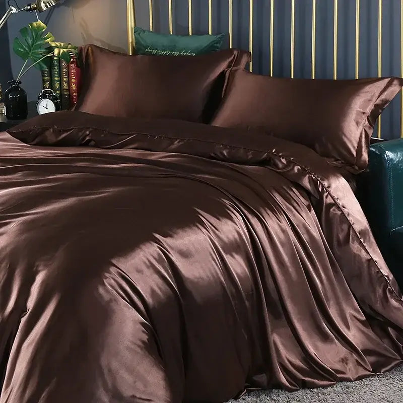 DecorBites™ Luxurious Silk Bedding Set - Solid Color