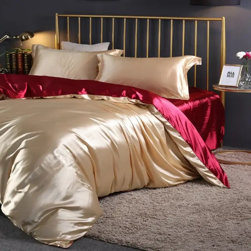 DecorBites™ Luxurious Silk Bedding Set - Solid Color