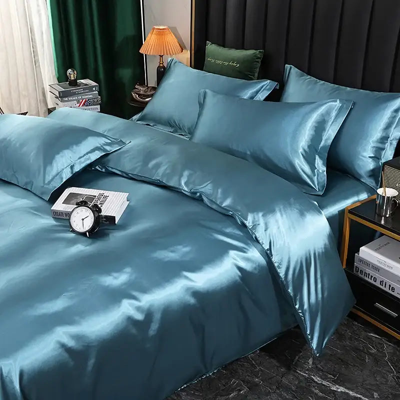 DecorBites™ Luxurious Silk Bedding Set - Solid Color