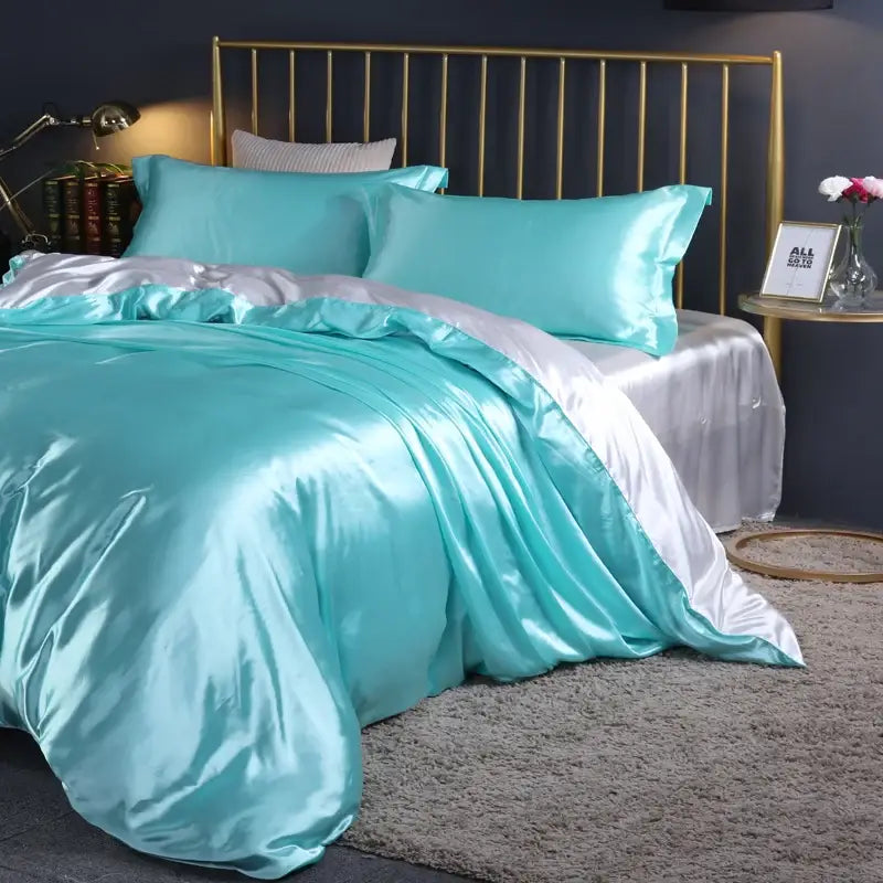 DecorBites™ Luxurious Silk Bedding Set - Solid Color
