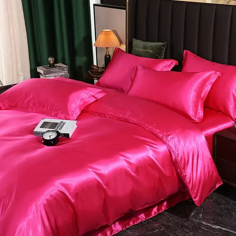 DecorBites™ Luxurious Silk Bedding Set - Solid Color