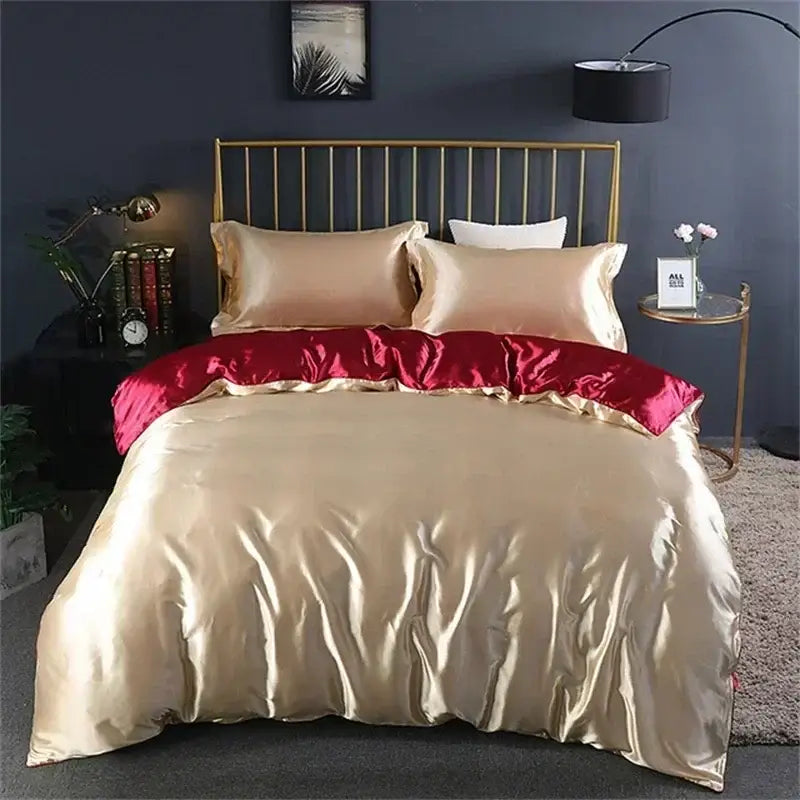 DecorBites™ Luxurious Silk Bedding Set with Mulberry Silk Sheets