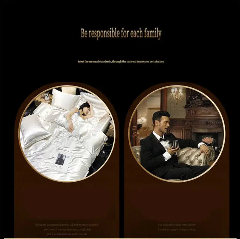 DecorBites™ Luxurious Silk Bedding Set with Mulberry Silk Sheets