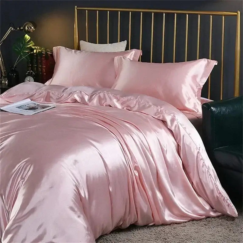 DecorBites™ Luxurious Silk Bedding Set with Sheets, King/Queen Size