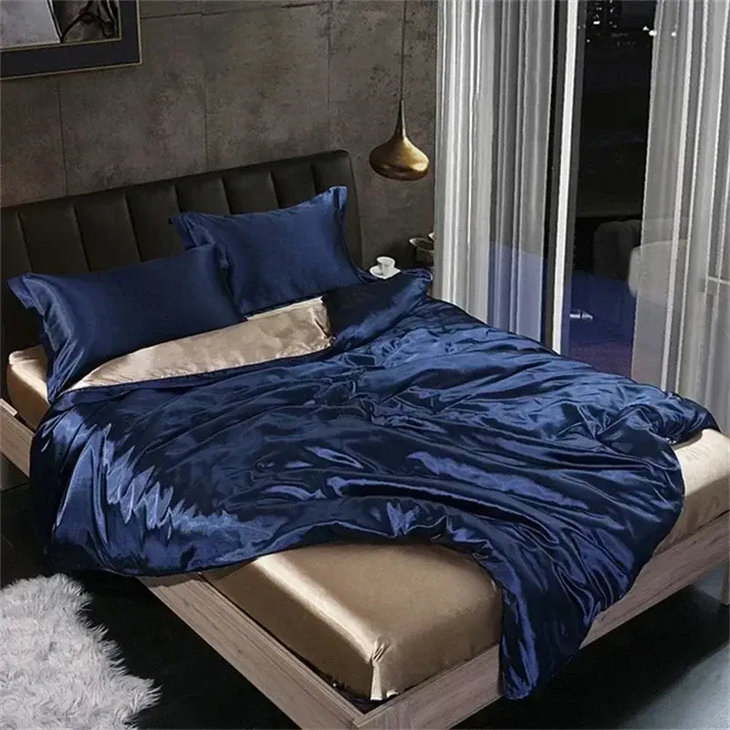DecorBites™ Luxurious Silk Queen Size Bedding Set