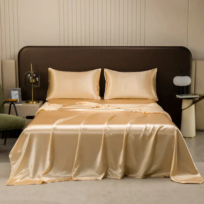 DecorBites™ Luxurious Solid Color Satin Bedding Set