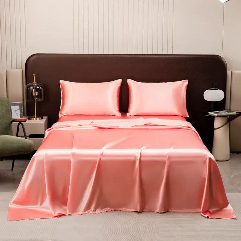 DecorBites™ Luxurious Solid Color Satin Bedding Set