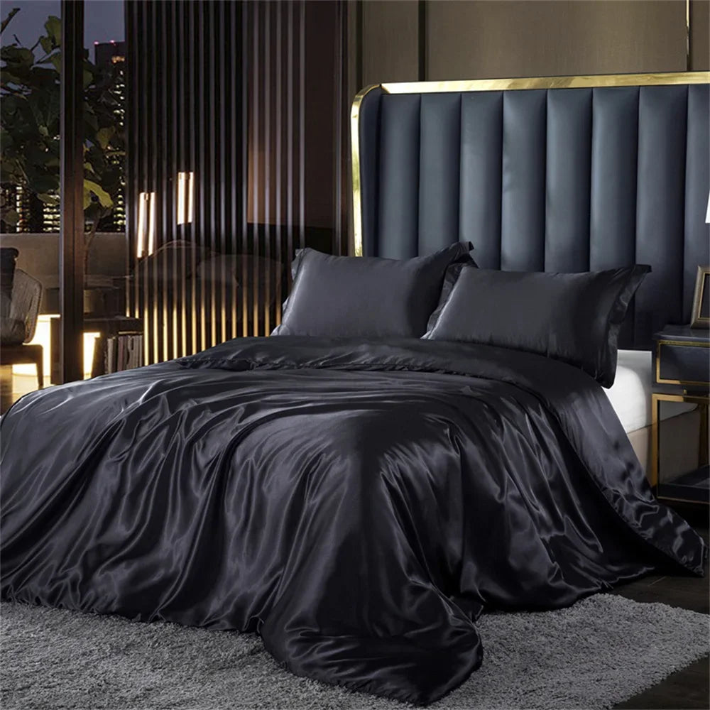 DecorBites™ Luxurious Solid Silk Bedding Set - Multiple Sizes