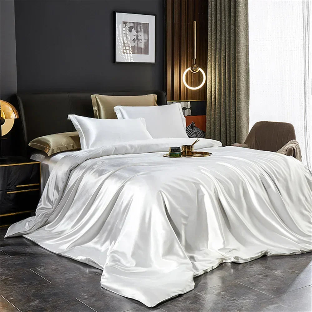 DecorBites™ Luxurious Solid Silk Bedding Set - Multiple Sizes