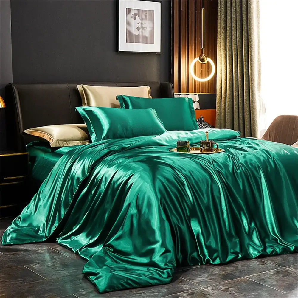 DecorBites™ Luxurious Solid Silk Bedding Set - Multiple Sizes