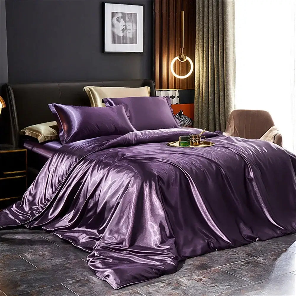 DecorBites™ Luxurious Solid Silk Bedding Set - Multiple Sizes