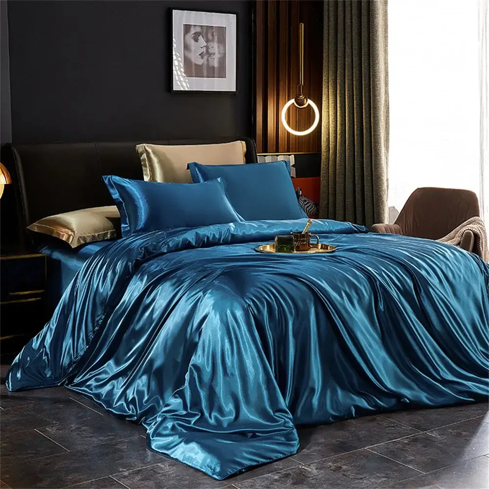 DecorBites™ Luxurious Solid Silk Bedding Set - Multiple Sizes