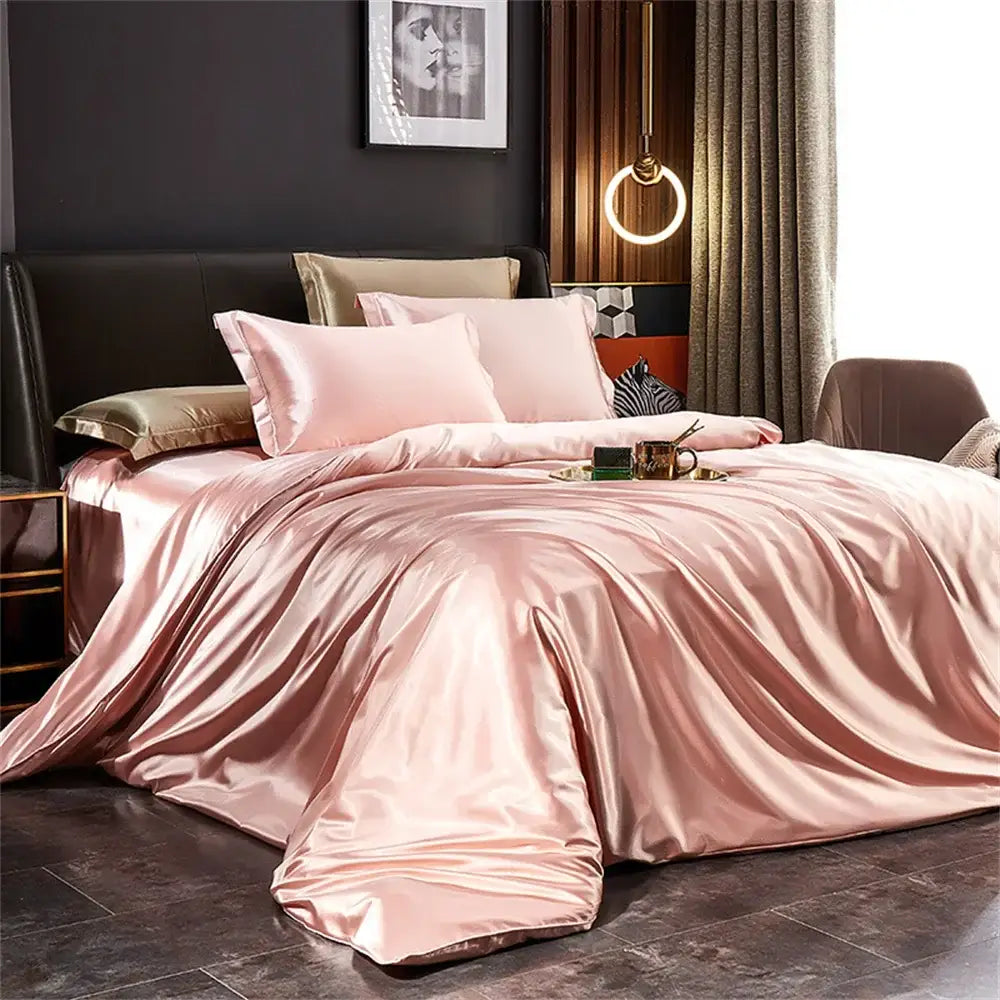 DecorBites™ Luxurious Solid Silk Bedding Set - Multiple Sizes
