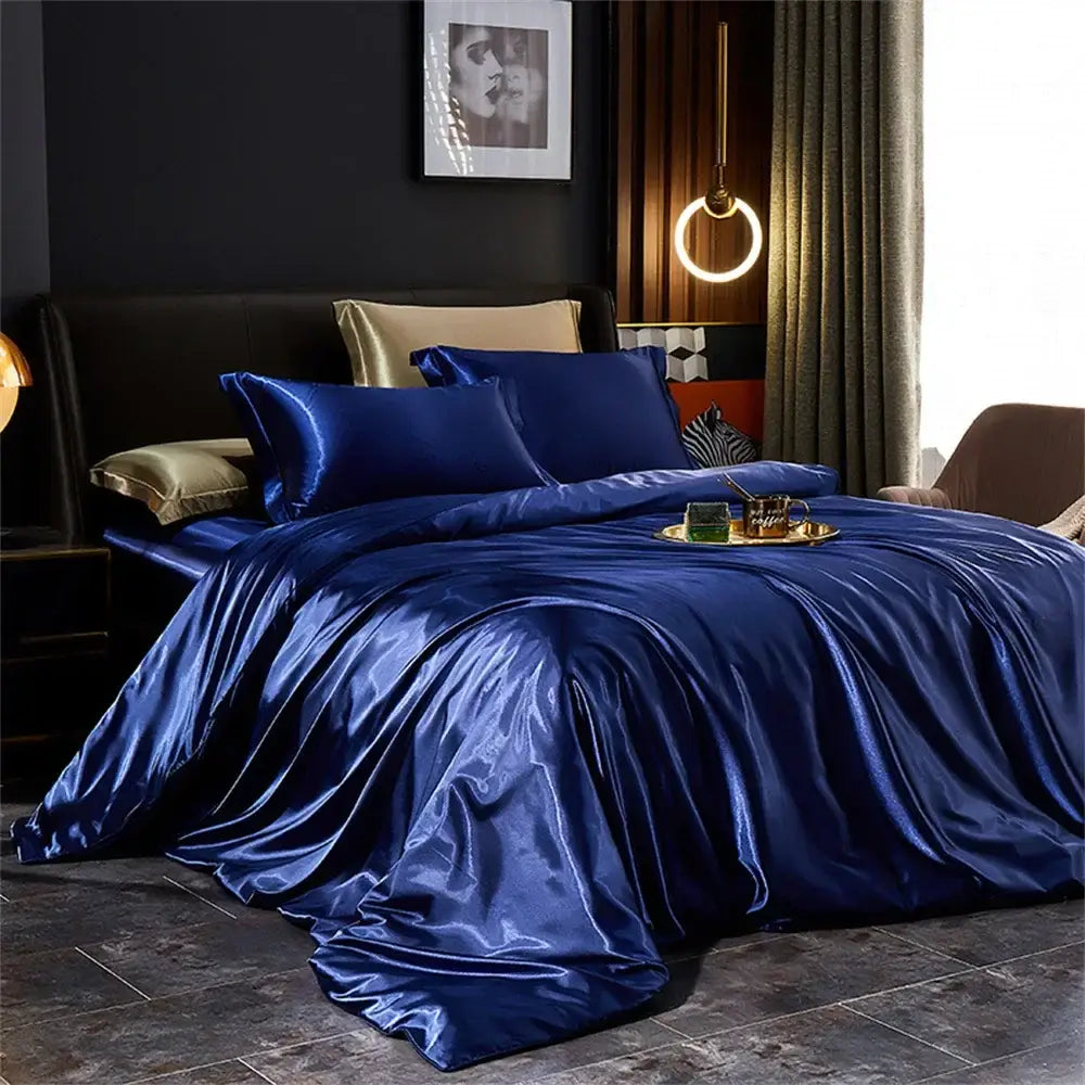 DecorBites™ Luxurious Solid Silk Bedding Set - Multiple Sizes