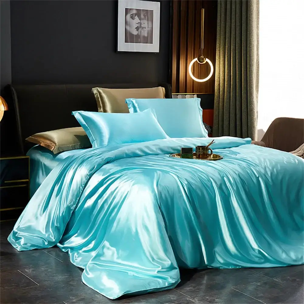 DecorBites™ Luxurious Solid Silk Bedding Set - Multiple Sizes