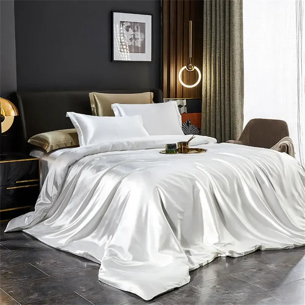 DecorBites™ Luxurious Solid Silk Bedding Set - Multiple Sizes