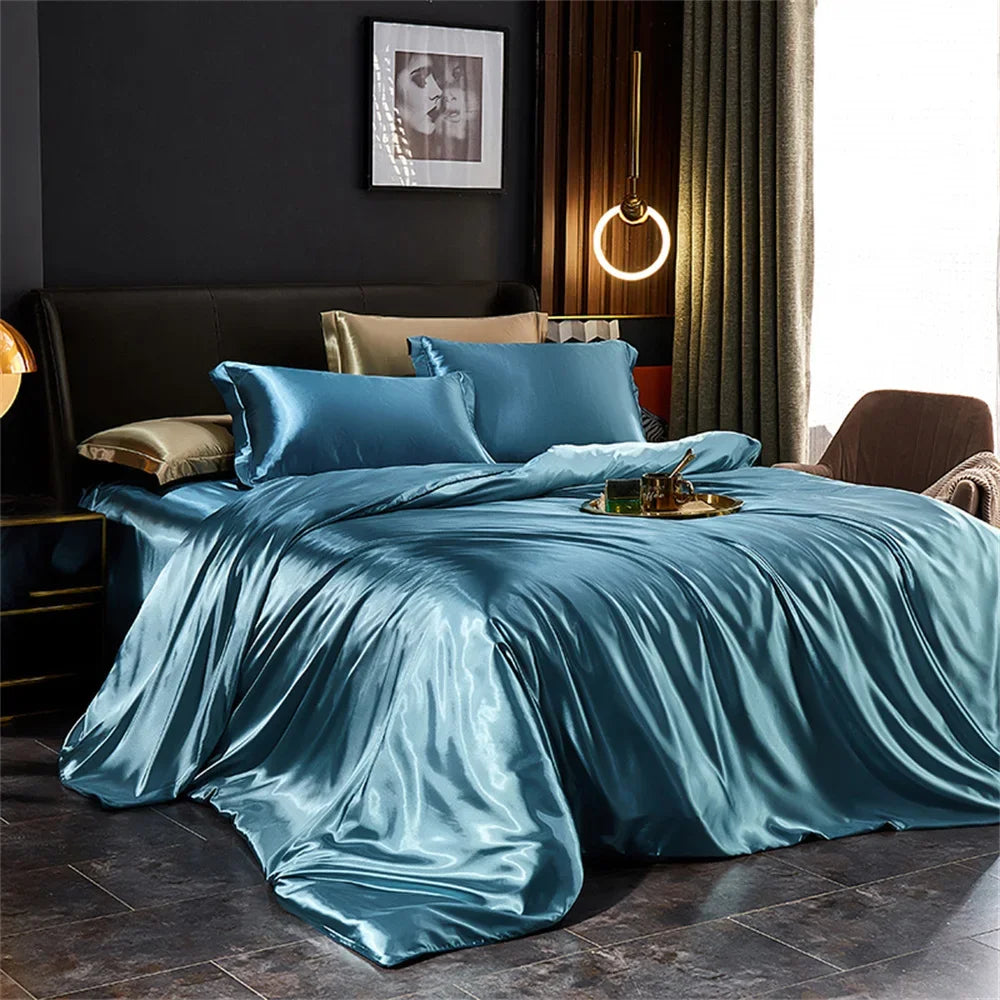 DecorBites™ Luxurious Solid Silk Bedding Set - Various Sizes