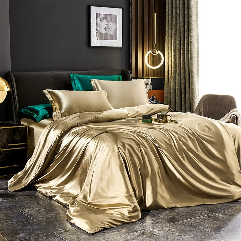 DecorBites™ Luxurious Solid Silk Bedding Set - Various Sizes