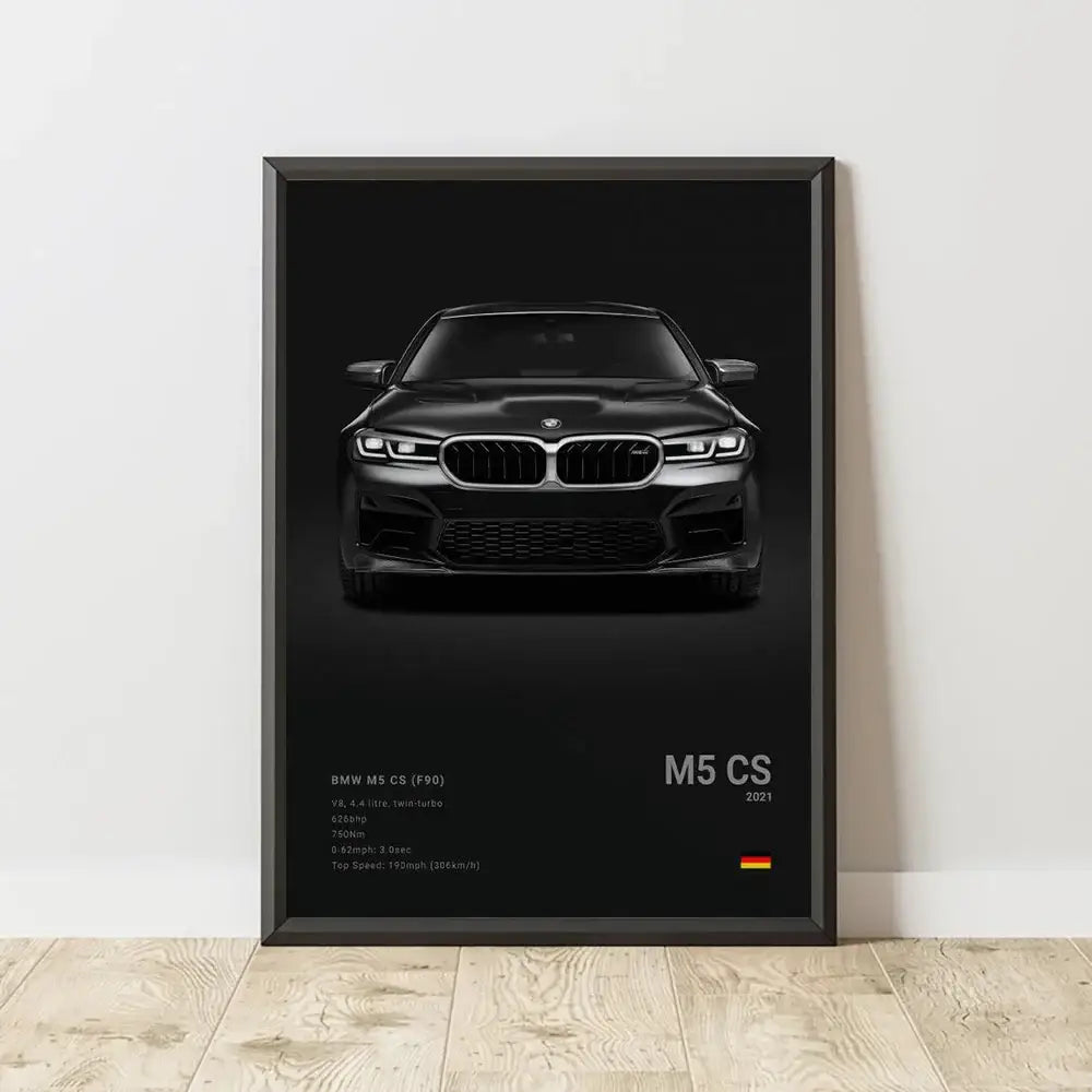 Modern silver sports cars canvas wall art for living room decor