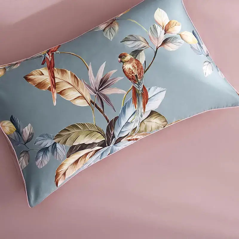 DecorBites™ Luxury Egyptian Cotton Bedding Set - Flamingo Leaf Pattern