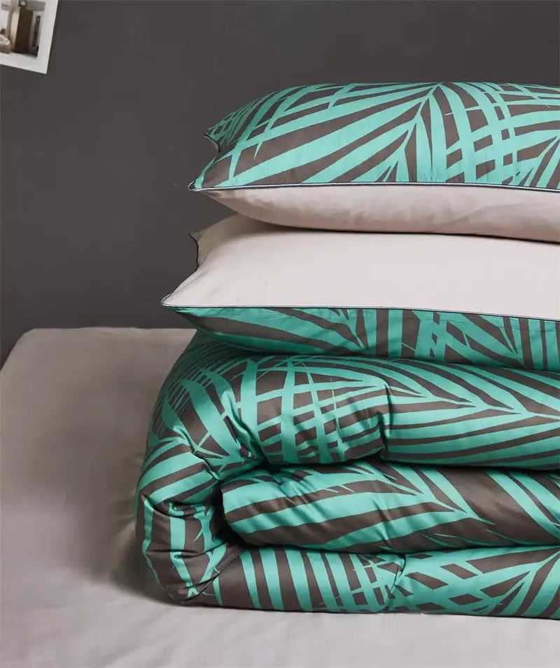 DecorBites™ Luxury Egyptian Cotton Bedding Set - Flamingo Leaf Pattern