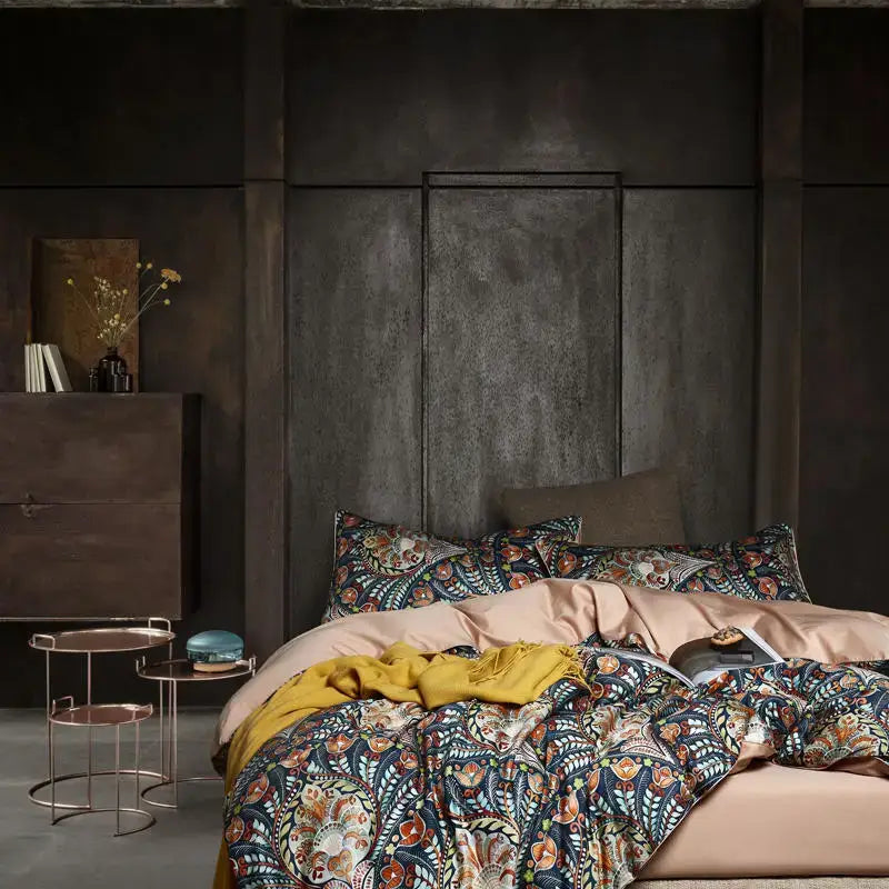 DecorBites™ Luxury Egyptian Cotton Bedding Set - Flamingo Leaf Pattern