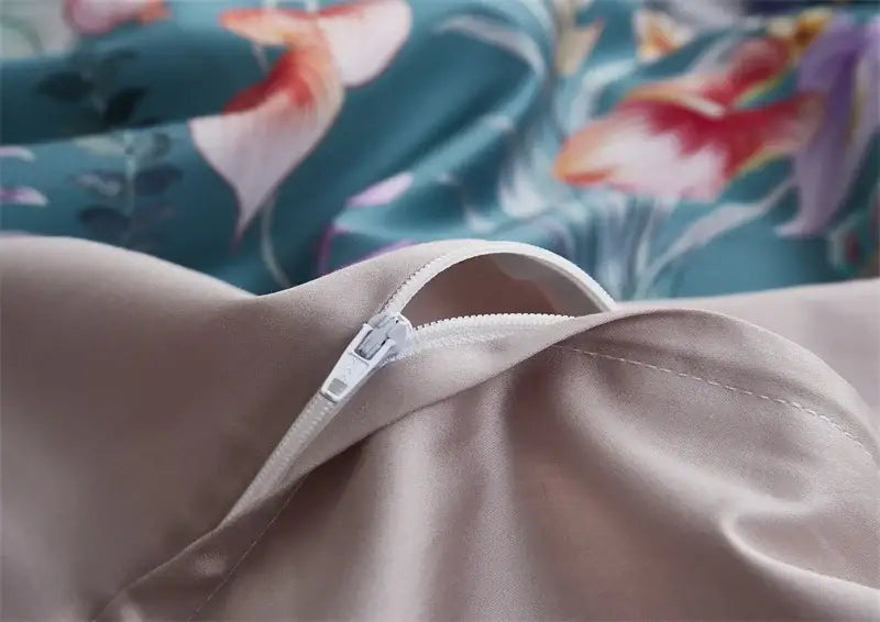 DecorBites™ Luxury Egyptian Cotton Bedding Set - Flamingo Leaf Pattern